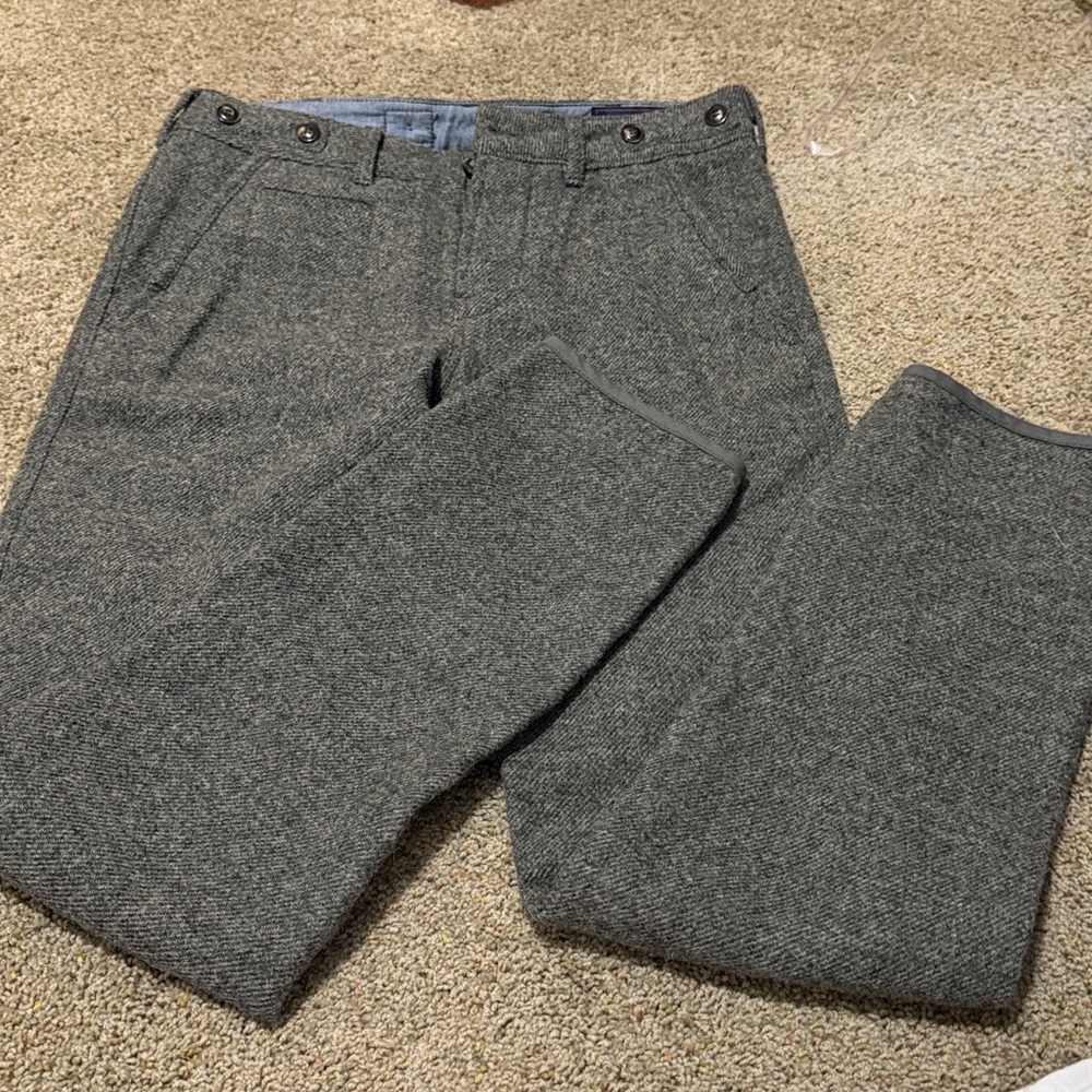 Men’s H&M MAURITZ ARCHIVE COLLECTION 100% British Moon Wool Tweed Pants Gray 30R - Picture 2 of 11